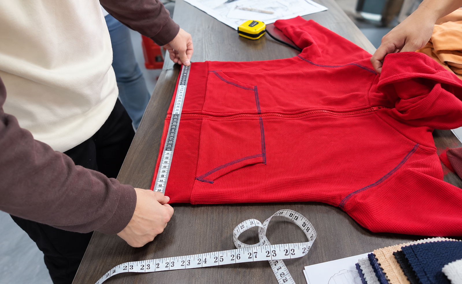 Original Lansen editorial graphic with apparel outline for How to Build an Apparel Fit Review Matrix Before Sample Feedback
